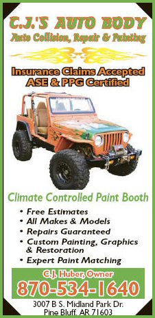 CJ`s Auto Body locted in Pine Bluff Arkansas..